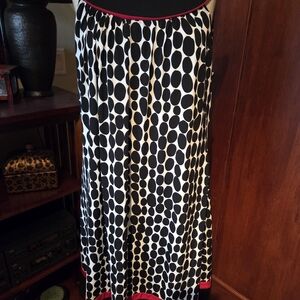 Enfocus Studio Black and White A-Line Skirt with Red Trim
